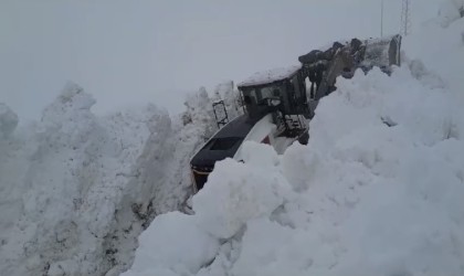 Yüksekovada 5 metreyi geçen kar tünellerinde iş makinaları gözden kayboldu