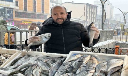 Yüksekovada balık tezgahlarına yoğun ilgi