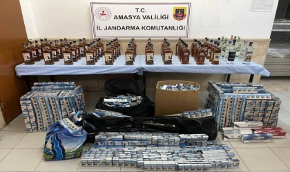 Amasyada sahte içki ve kaçak sigara operasyonu