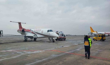 Ambulans uçak kalp ve karaciğer yetmezliği olan minik kız için havalandı