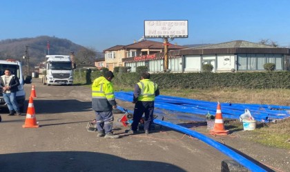 Bartında içme suyu hattına yeni borular