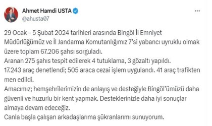 Bingölde 67 bin şahıs sorgulandı aranan 4 şüpheli tutuklandı