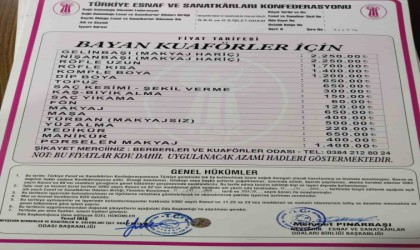 Kuaför ücretleri zamlandı