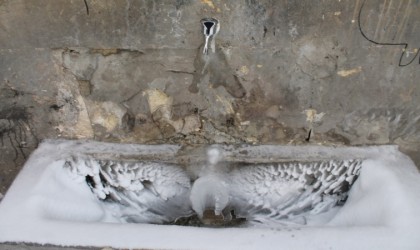 Sibirya soğuklarının yaşandığı Bayburt adeta buz kesti