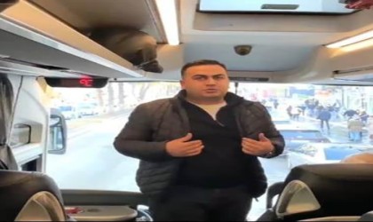 Trafik polisi otobüse yolcu gibi binerek sürücüyü denetledi