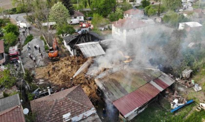 Besi çiftliğinde yangın: Çok sayıda kurbanlık büyükbaş telef oldu, 1 kişi dumandan etkilendi