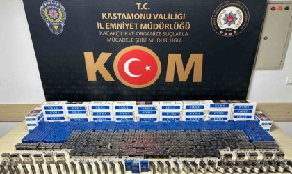 Kastamonuda binlerce makaron ele geçirildi