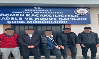 Kırklarelinde 6 kaçak göçmen yakalandı, 4 şüpheli gözaltına alındı