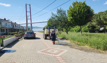 Lapsekide kene ve haşere ilaçlama çalışmaları gerçekleştirildi