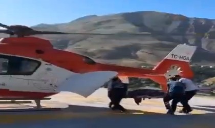 84 yaşındaki hasta için helikopter havalandı