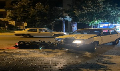 Babaeskide otomobil ile motosiklet çarpıştı: 1 yaralı