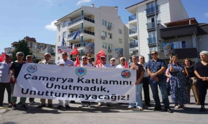 Çamerya katliamı unutulmadı: Yunanistanın Edirne Konsolosluğu önüne siyah çelenk bırakıldı