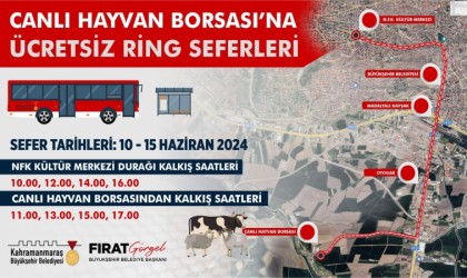 Canlı hayvan borsasına ücretsiz otobüs seferleri