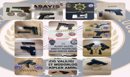 Elazığda 14 adet ruhsatsız silah ele geçirildi