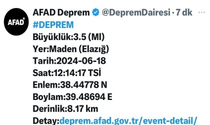 Elazığda korkutan deprem