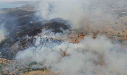 Elazığda orman yangınına havadan müdahale sürüyor