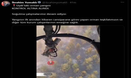 Uşakta tarım arazisinde ve ormanlık alanda etkili olan yangın kontrol altına alındı