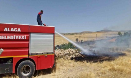 Alaca itfaiyesinden anız yangını uyarısı