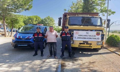 Babaeskide çalınan kamyonu jandarma buldu