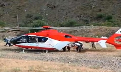 Bitliste ambulans helikopter 40 yaşındaki hasta için havalandı