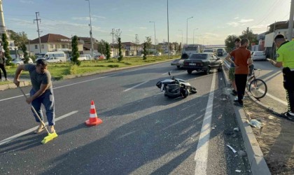 Düzcede otomobil motosikletle çarpıştı: 3 yaralı