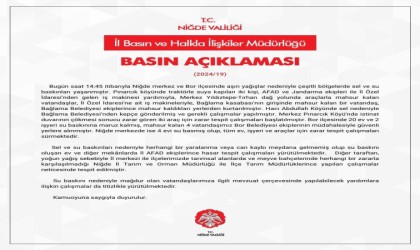 Niğde Valiliğinden sel açıklaması