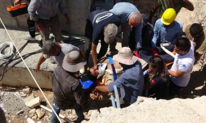 Yüksekten düşen inşaat işçisi yaralandı