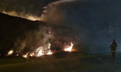 Antakyada çıkan tarla yangını itfaiye tarafından söndürüldü