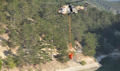 Boludaki yangına havadan 775 ton su atıldı