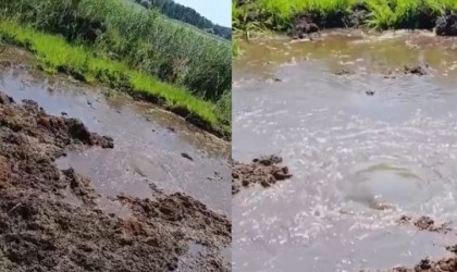 Buldan Yayla Gölünde temizleme çalışmaları esnasında su kaynağı bulundu