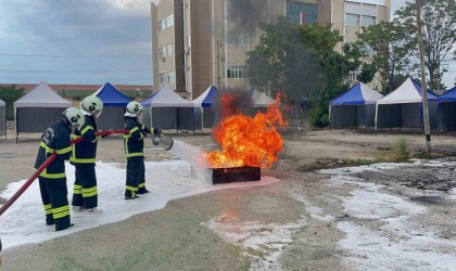 Erasmus programı çerçevesinde Burdura gelen 35 gönüllü itfaiyeciye Burdur İtfaiyesi eğitim verdi