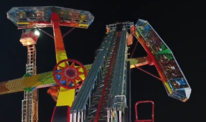 Lunaparkta panik: Bir saat havada asılı kaldılar