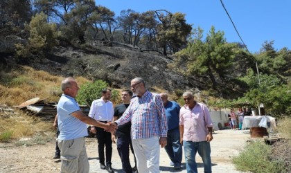 Şehzadelerden orman yangını çıkan mahallede inceleme