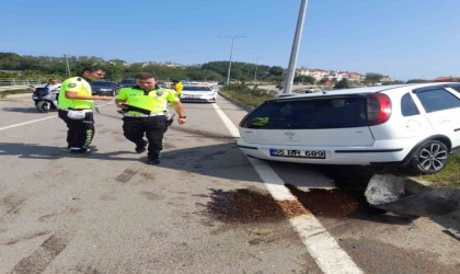 Sinopta otomobil refüje çıktı: 1 yaralı