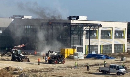 Tekirdağda yapımı süren hastanede yangın