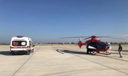 Yenidoğan hasta helikopter ambulansla Diyarbakıra sevk edildi