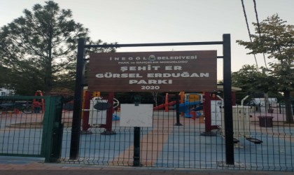 Alacalı şehittin isimi İnegöldeki parkta yaşatılıyor