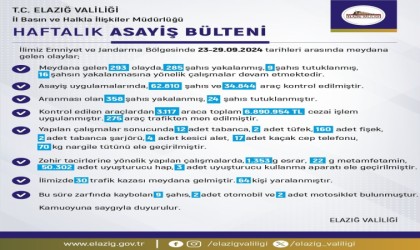 Elazığda 3 bin araca 6 milyon 890 bin lira ceza kesildi