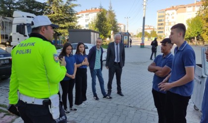 Kuluda dron destekli yaya geçidi uygulaması yapıldı