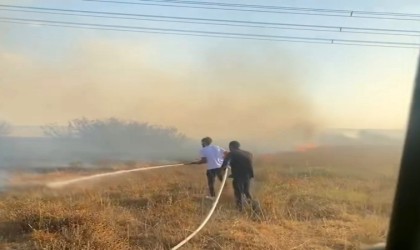 Lüleburgazda çıkan anız yangını söndürüldü