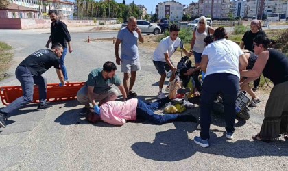 Manavgatta motosikletten düşen adam ağır yaralandı