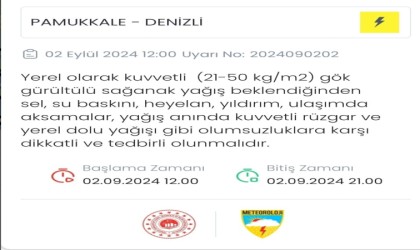 Meteorolojiden Denizliye son dakika uyarısı