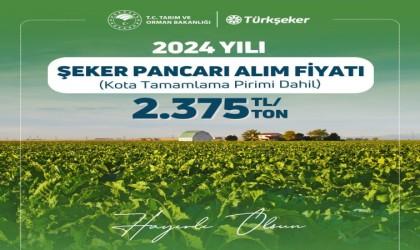 Şeker pancarında 2024 yılı alım fiyatı ton başına 2 bin 375 lira olarak belirlendi