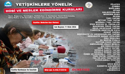 Söke Belediyesinin yetişkinlere yönelik yeni dönem kurs kayıtları başladı