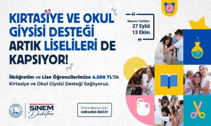 Üsküdar Belediyesinin ilköğretim ve lise öğrencilerine kırtasiye ve okul giysisi desteği sürüyor