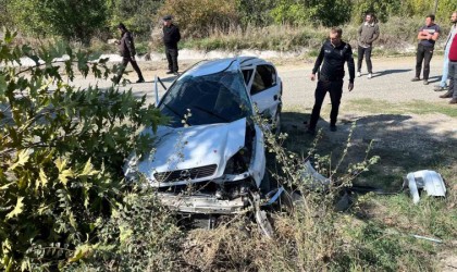 Ağaçlara çarpan otomobilin sürücüsü ağır yaralandı