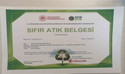 Aras EDAŞ sürdürülebilirlik çalışmaları kapsamında ‘Sıfır atık belgesini aldı