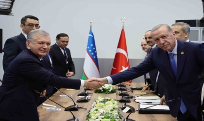 Cumhurbaşkanı Erdoğan, Özbekistan Cumhurbaşkanı Mirziyoyev ile görüştü