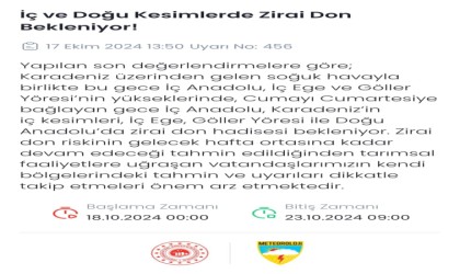 Denizliye zirai don uyarısı