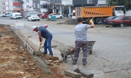 Dulkadiroğlunda kilit parke çalışması